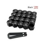 Fuienko - 20 Teile/satz 17mm Auto Rad Mutter Caps Schutz Abdeckungen Für bmw E30 E36 E34 E46 E90 E60 E39 F30 f10 F20 E87 E92 E91,Black