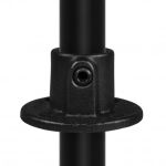 Rohrverbinder | Runde Fußplatte durchgehend - Typ 10TA - 21,3 mm (Schwarz) | Temperguss | KLEMP
