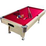 GAMESPLANET® 8 ft Billardtisch "Premium", Farbe hell / rot