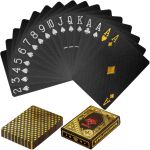 GAMESPLANET® Pokerkarten Kartendeck Schwarz/Gold