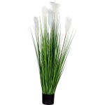 PLANTASIA® Federgras 120cm, weiße Blume, Kunstpflanze