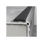 Treppenprofil 46x30x1200 mm Silber mit Einlage Treppenkante Aluminium Aluminiumprofil Winkel - Silber