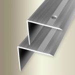 Treppenkantenprofil | Breite:45 mm | Höhe:40 mm | Länge:1000 mm | Winkelprofil | Metallprofil | Aluminium eloxiert | Silber | Gebohrt | 1 Stück