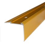 Proviston - Treppenkante | Aluminium eloxiert | Goldfarbig | Breite 58 mm | Höhe 45 mm | Länge 1000 mm | Gebohrt | Treppenkantenprofil |