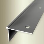 Proviston - Treppenkantenprofil | Breite: 39 mm | Höhe: 2.5 mm | Länge: 1000 mm | Aluminium eloxiert | Glatt | Sollbiegestelle | Edelstahl | Doppelt