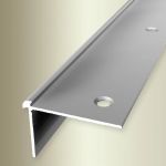 Proviston - Treppenkantenprofil | Breite: 39 mm | Höhe: 2.5 mm | Länge: 1000 mm | Aluminium eloxiert | Glatt | Sollbiegestelle | Silber | Doppelt