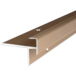 Proviston - Laminat-Treppenkante | Aluminium eloxiert | Bronze Hell | Breite 10 mm | Höhe 8.5 mm | Länge 1000 mm | Gebohrt | Treppenkantenprofil |