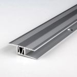 Proviston - Klick-Übergangsprofil | Aluminium eloxiert | Silber | Breite 33.5 mm | Höhe 7 - 10 mm | Länge 1000 mm | Gebohrt | Klicksystem |