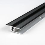 Proviston - Klick-Übergangsprofil | Aluminium eloxiert | Edelstahloptik | Breite 33.5 mm | Höhe 7 - 10 mm | Länge 2700 mm | Gebohrt | Klicksystem |