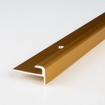 Einfassprofil | Aluminium eloxiert | Goldfarbig | Breite 28 mm | Höhe 5 mm | Länge 1000 mm | Gebohrt | Abschlussprofil | Einschubprofil |