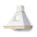 Webmarketpoint - Rustikale Dunstabzugshaube mit weißem Küchenkamin mit Holzoberflächen 120 cm