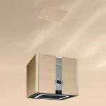 Klarstein - Futurelight Smart hotte d'îlot à recyclage d'air 420 m³/h led acier inoxydable - Gold