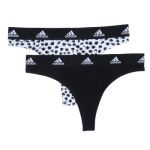 adidas 2P Underwear Brazilian Thong Schwarz/Weiß Baumwolle Small Damen