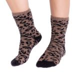 PJ Salvage Fun Print Cozy Socks Leopard Polyester One Size