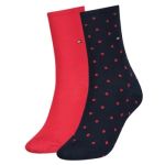 Tommy Hilfiger 2P Women Dot Sock Rot Muster Gr 39/42 Damen