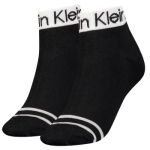 Calvin Klein 2P Logo Welt Quarter Socks Schwarz One Size Damen