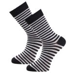Trofe Bamboo Stripe Socks 2P Schwarz Gr 39/42 Damen