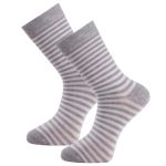 Trofe Bamboo Stripe Socks 2P Grau Gr 39/42 Damen