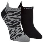 Calvin Klein 2P Libby Leopard Liner Sock Schwarz/Grau Strl 37/41 Damen