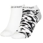 Calvin Klein 2P Libby Leopard Liner Sock Weiß One Size Damen
