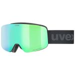 uvex pwdr FM Skibrille (2030 black matt, mirror green/yellow clear (S2))