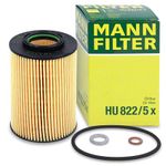 MANN-FILTER Ölfilter HU 822/5 x Motorölfilter,Filter für Öl HYUNDAI,KIA,Tucson (TL, TLE),i30 (FD),TUCSON (JM),SANTA FÉ II (CM),i30 CW (FD)