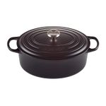  Le Creuset Signature Gusseisen-Bräter mit Deckel Schwarz | hitzebeständiger Deckelknopf (bis 260 °C) | Eisenguss | Spühlmaschinentauglich | Feuerfest | 6.3 L