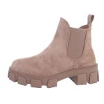 Ital-Design »Damen Chelsea Freizeit« Stiefelette Blockabsatz Chelsea Boots in Altrosa