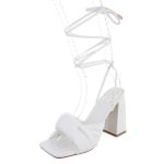 Ital-Design »Damen Party & Clubwear« High-Heel-Sandalette Blockabsatz Sandalen & Sandaletten in Weiß