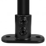 Rohrverbinder | Fussplatte Oval  - Typ 12C - 33,7 mm (Schwarz) | Temperguss | KLEMP