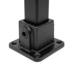 Rohrverbinder | Eckige Fußplatte - 25 mm - Typ 11S-25-B (schwarz) | Temperguss | KLEMP