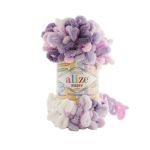 Alize »100g Strickgarn ALIZE Puffy Color Fingerstrickgarn Schlaufenwolle Stricken ohne Nadel« Häkelwolle, 9 m, 6305 mehrfarbig