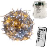 VOLTRONIC® 50 LED Lichterkette, warm/kalt, transp, Batt, FB