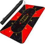 GAMES PLANET® Pokerauflage 160x80cm, rot/schwarz