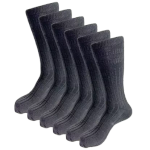 6er Pack Merino Wollsocken ohne Gummi- schwarz 44-47
