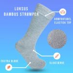 12er Pack Luxus Bambus Socken- grau 40-43
