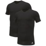 adidas 2P Active Flex Cotton 3 Stripes V-Neck T-Shirt Schwarz Baumwolle Medium Herren