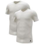 adidas 2P Active Flex Cotton 3 Stripes V-Neck T-Shirt Weiß Baumwolle Small Herren