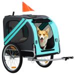 PawHut Hundeanhänger Fahrradanhänger Hundetransporter Hunde Fahrrad Anhänger Oxfordstoff Regenschutz atmungsaktiv Grün 130 x 73 x 90 cm
