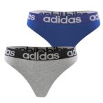 adidas 2P Underwear Brazilian Thong Blau/Grau Baumwolle Large Damen