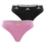 adidas 2P Underwear Brazilian Thong Schwarz/Rosa Baumwolle Small Damen