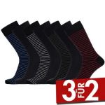 JBS 7P Bamboo Socks Schwarz gestreift Gr 45/48