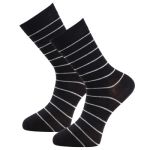 Trofe Bamboo Small Stripe Socks 2P Schwarz Gr 39/42 Damen