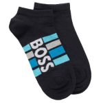 BOSS 2P Stripe Cotton Ankle Socks Dunkelblau Gr 39/42