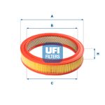 UFI Luftfilter 30.802.01 Motorluftfilter,Filter für Luft VW,AUDI,FORD,GOLF III (1H1),GOLF II (19E, 1G1),Polo Coupe (86C, 80),SCIROCCO (53B)