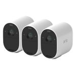 Arlo Essential Smarthome Kamera 3er Pack in Weiss | WiFi Überwachungskamera | Spotlight | Full-HD-Objektiv mit 130-Grad-Sichtfeld | Integrierte Lautsprecher und Mikrofon