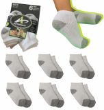 6 Paar Low-Cut-Sportsocken für Kinder 3-5 Jahre bis Gr. 34 grau weiß
