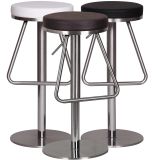 FineBuy Barhocker Edelstahl höhenverstellbare Sitzfläche 54 - 79 cm, Design Barstuhl, Bistrohocker Barsitz Gepolstert, Thekenhocker 360° Drehbar, Tresenstuhl Modern