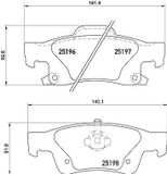 BREMBO Bremsbelagsatz P 37 016 Bremsbeläge,Bremsklötze JEEP,DODGE,GRAND CHEROKEE IV (WK, WK2),Durango (WD)