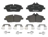 BREMBO Bremsbelagsatz, Scheibenbremse vorne rechts links mit Zubehör für BMW 34116862309 34106884267 P 06 091